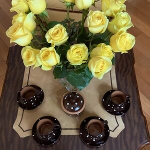 Brown w/white polka dots Espresso cups